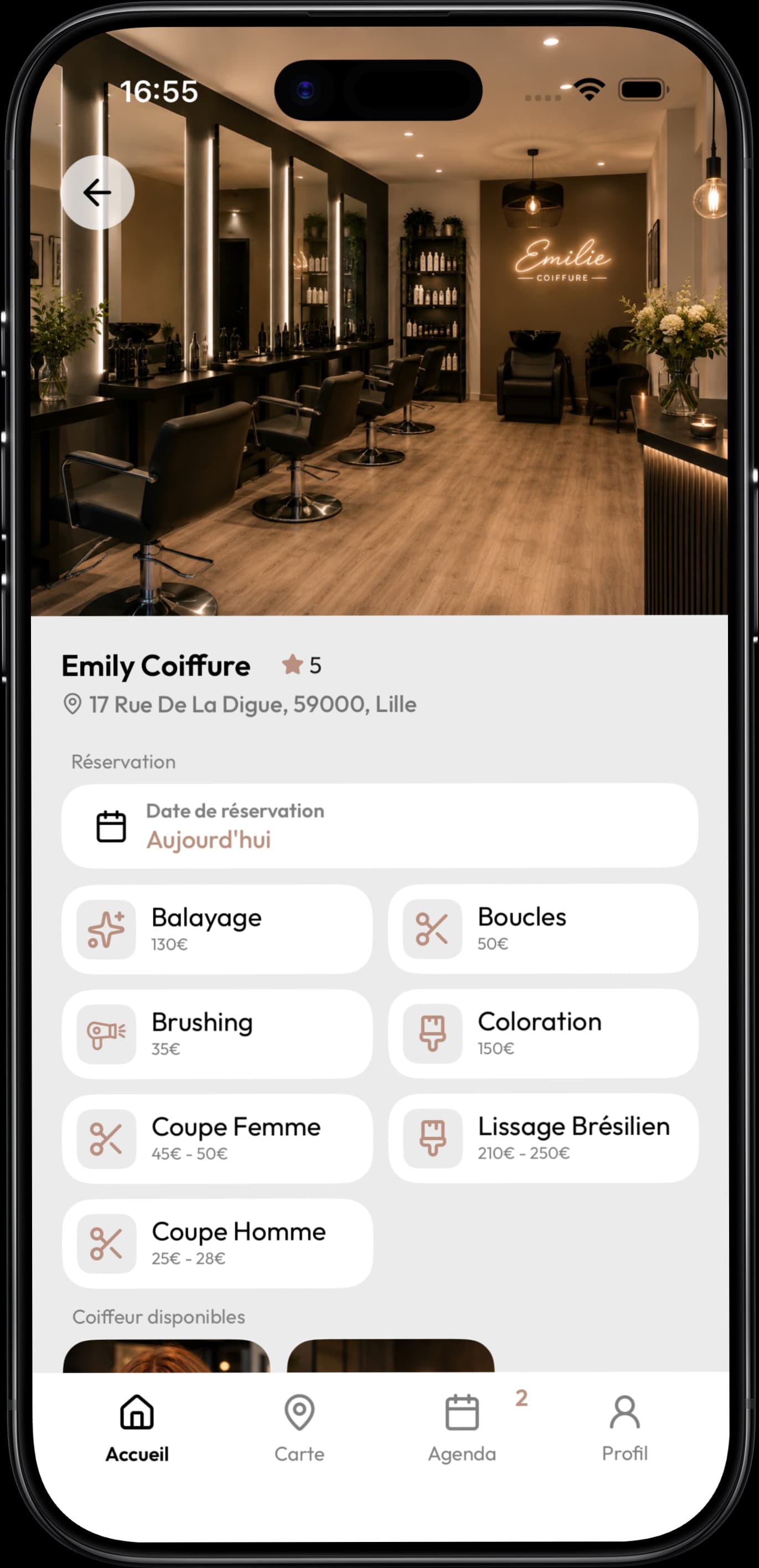 Écran Hair Lib de salon